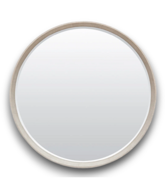 53012 Round Brushed Nickel Framed Mirror 30"