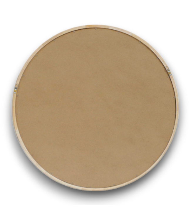 53011 Round Natural Wood Framed Mirror 30"