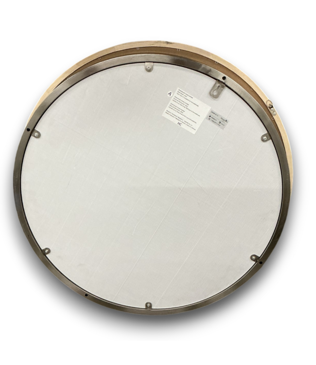 53012 Round Brushed Nickel Framed Mirror 30"