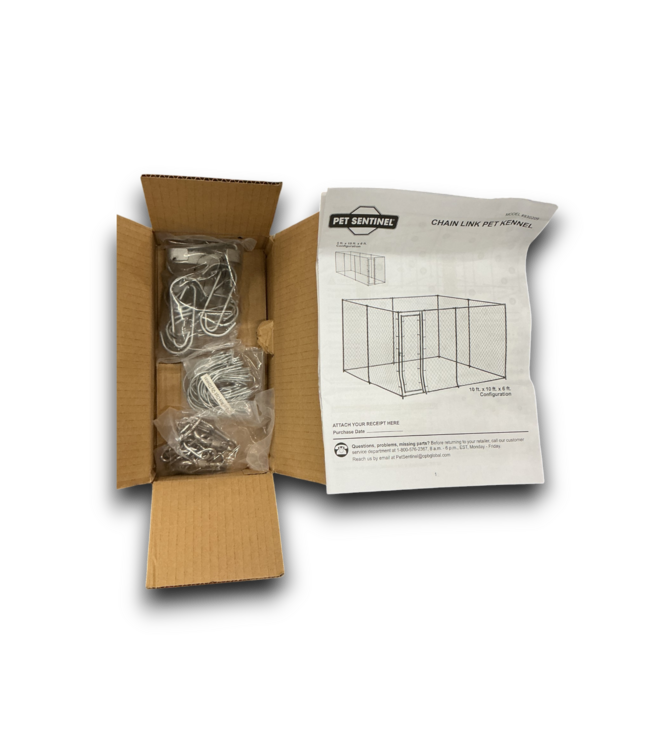 53017 Chain Link Outdoor Unassembled Pet Kennel 10' x 10' x 6'