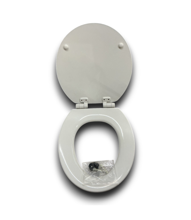 53021 White Stonewood Soft Close Round Toilet Seat