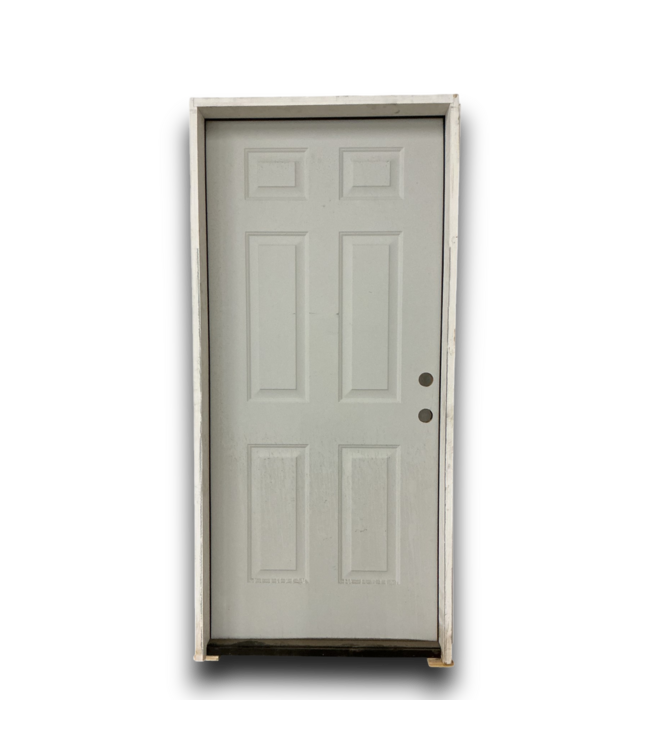 53025 Prehung Steel Light Gray Exterior Door LH 36" x 80"