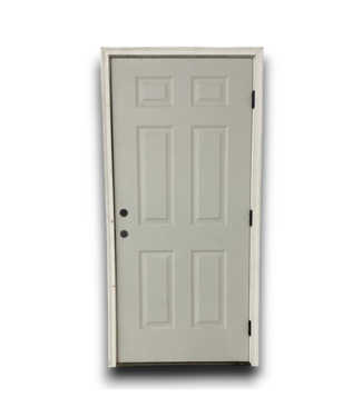 53025 Prehung Steel Light Gray Exterior Door LH 36" x 80"
