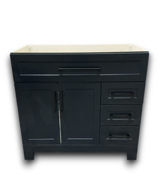 53035 Cauley Navy Blue Bathroom Vanity Base 36"