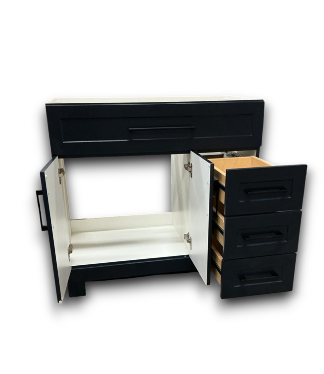 53035 Cauley Navy Blue Bathroom Vanity Base 36"