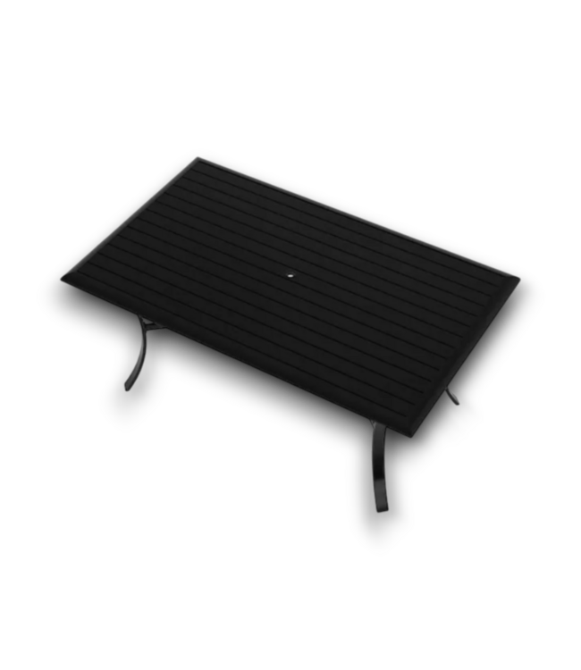 53042 Kenwood Black Outdoor Dining Table 64"