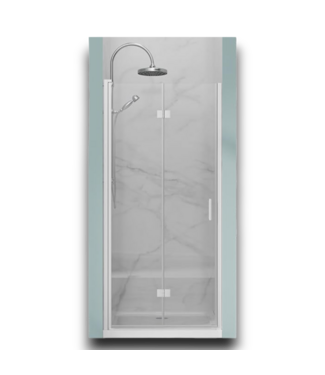53045 Frameless Folding Pivot Chrome Shower Door 32" x 72"