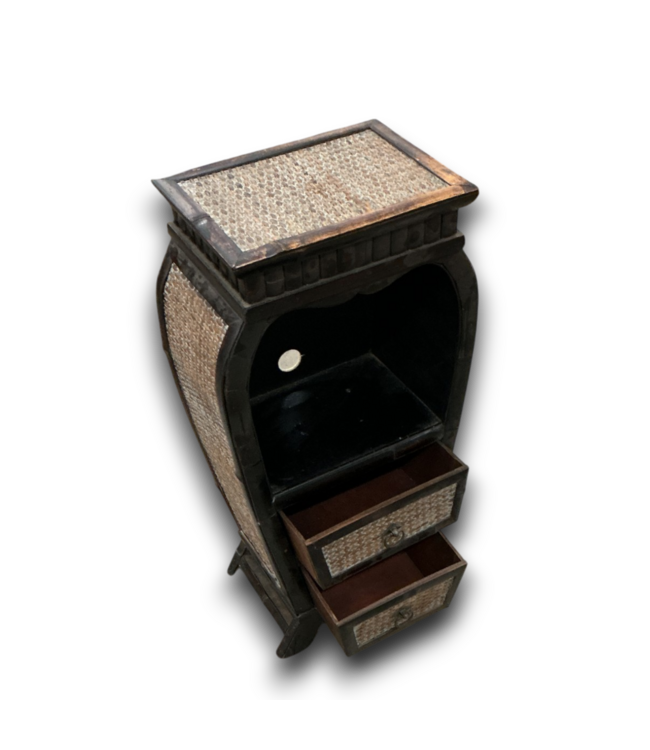 53046 Espresso Weave Side Table