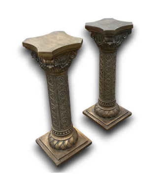 53047 Vintage Brass Plant Stand Set of 2