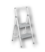 53057 White & Gray 2-Step Stool Foldable Ladder 40"
