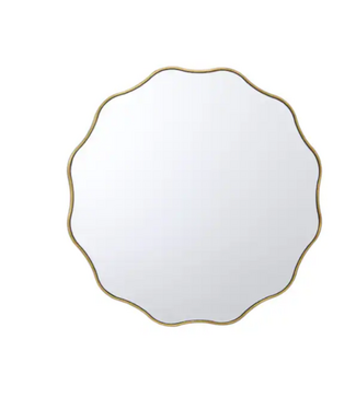 53060 Round Gold Beveled Wall Mirror 30"