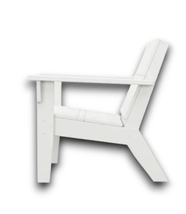 53065 Irving White HDPE Stationary Chair With Slat Seat