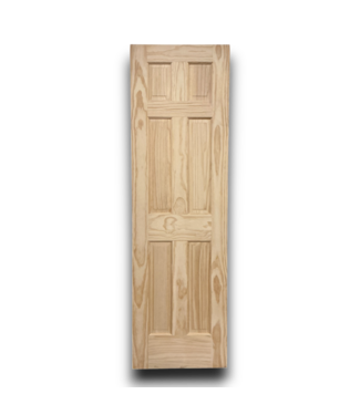 53064 Unfinished Pine 6-Panel Solid Interior Slab Door 24" x 80"
