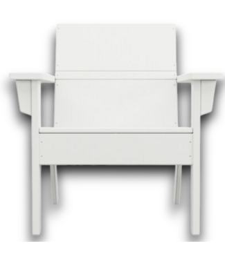 53065 Irving White HDPE Stationary Chair With Slat Seat