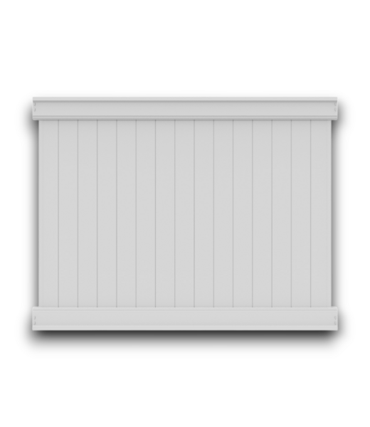 53068 Emblem White Privacy  Vinyl Flat Top Fence Panel 6' x 8'