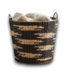 53075 Tapered Woven Basket with Handles Black and White