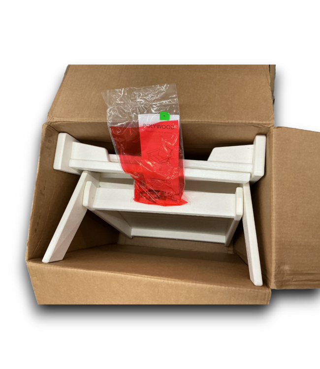 53065 Irving White HDPE Stationary Chair With Slat Seat
