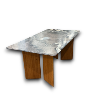 53066 Cipollino Marble Top Rectangle Dining Table 63"