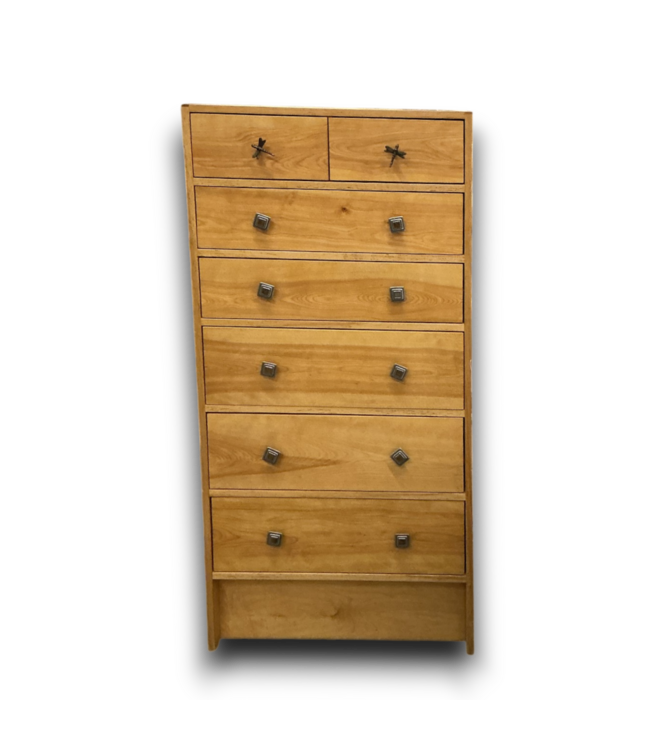 53073 Blonde Wood Tall Dresser 27.125"W