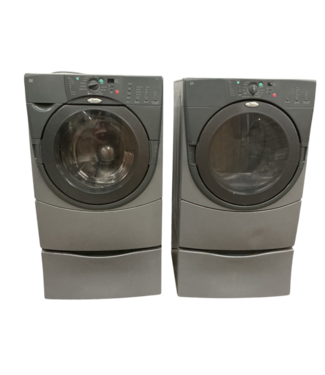 53086 Duet Pewter Electric Front Load Washer & Gas Dryer Combo