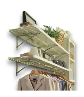 53093 White Ventilated Shelving Wood Closet Shelf Board.
