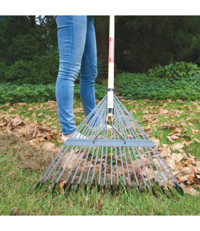 53102 Steel Lawn and Leaf Rake with Wood Handle