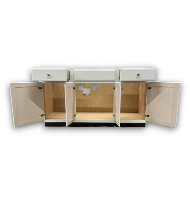53100 White Wooden Freestanding Bathroom Vanity Base 59"W