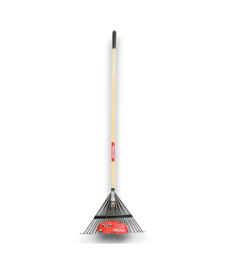 53102 Steel Lawn and Leaf Rake with Wood Handle