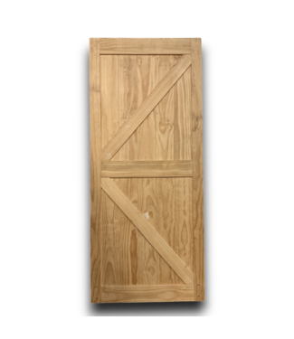 53114 Unfinished Knotty Pine K-Frame Barn Door 36" x 80"