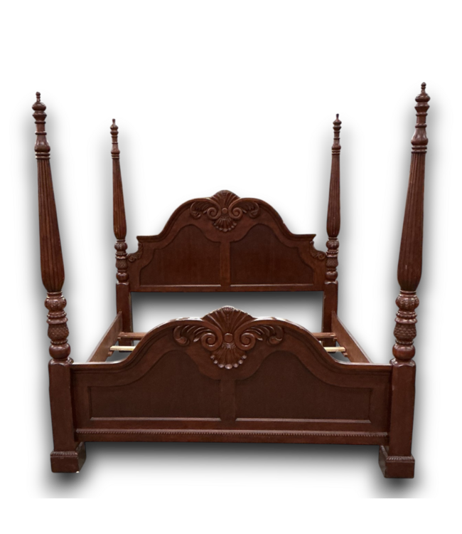 53117 Standard King Mahogany Wooden Bed Frame