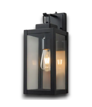 53120 Matte Black 1-Light Outdoor Dusk to Dawn Lantern