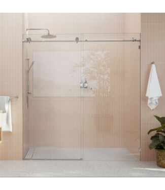 53122 Eclipse Chrome Frameless Sliding Shower Door 64" to 68"W