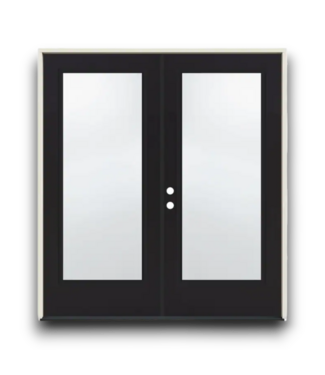 53129 Black Steel Full Lite French Prehung Patio Door 72 x 80