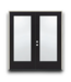 53129 Black Steel Full Lite French Prehung Patio Door 72 x 80