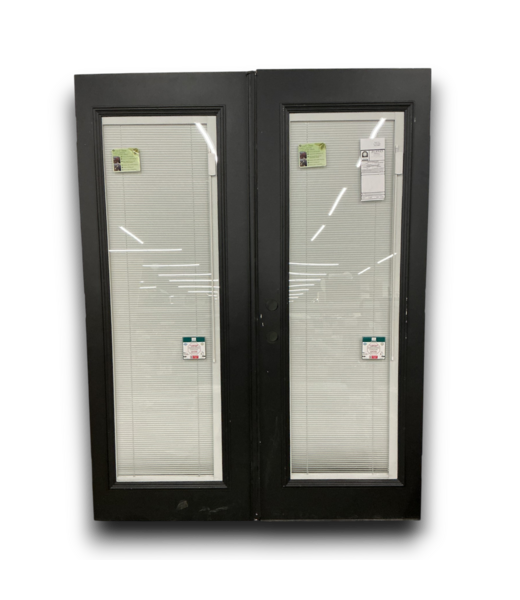 53143 Black Blinds Between Glass Double Door 59" x 76.75"