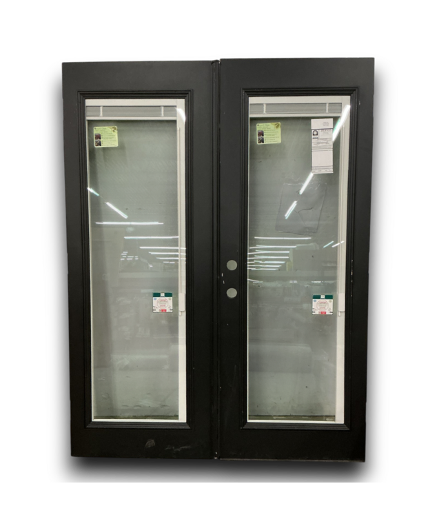 53143 Black Blinds Between Glass Double Door 59" x 76.75"