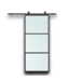 53149 Black Frosted Glass Single Barn Door 83-3/8x36