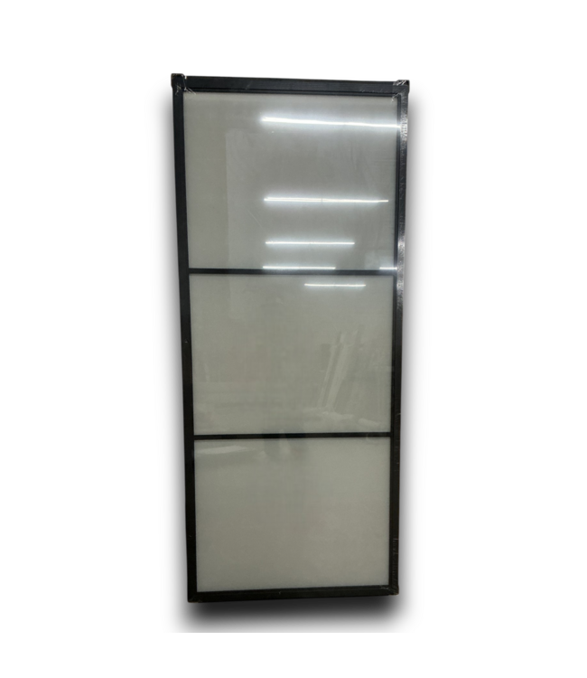 53149 Black Frosted Glass Single Barn Door 83-3/8x36