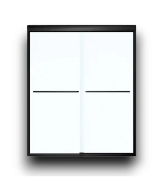 53187 Black Semi-Frameless Sliding Shower Door 55" - 59"W x 71"