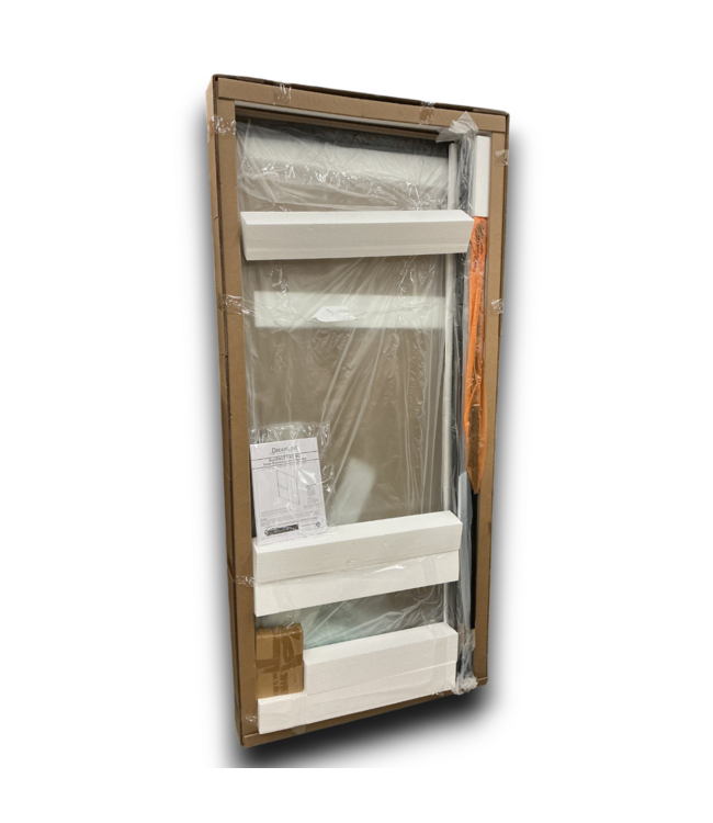 53191 Matte Blk 56"-60"W x 70"H Semi Frameless Glass Shower Door