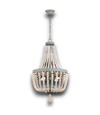 53198 Wood Beaded 4-Light Pendant Light