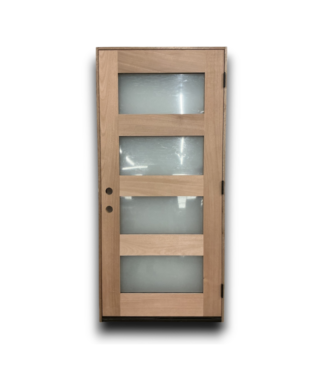 53199 Prehung Unfinished 4-Glass Panel Exterior Door 36" x 80"