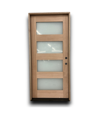 53199 Prehung Unfinished 4-Glass Panel Exterior Door 36" x 80"