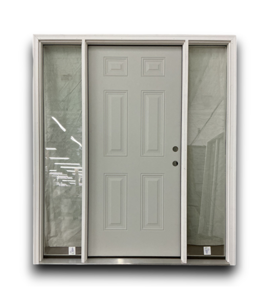 53203 Steel Prehung Exterior Door With Sidelights 72" x 80"