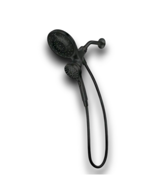 53208 Black Round Shower Head & Handheld Combo
