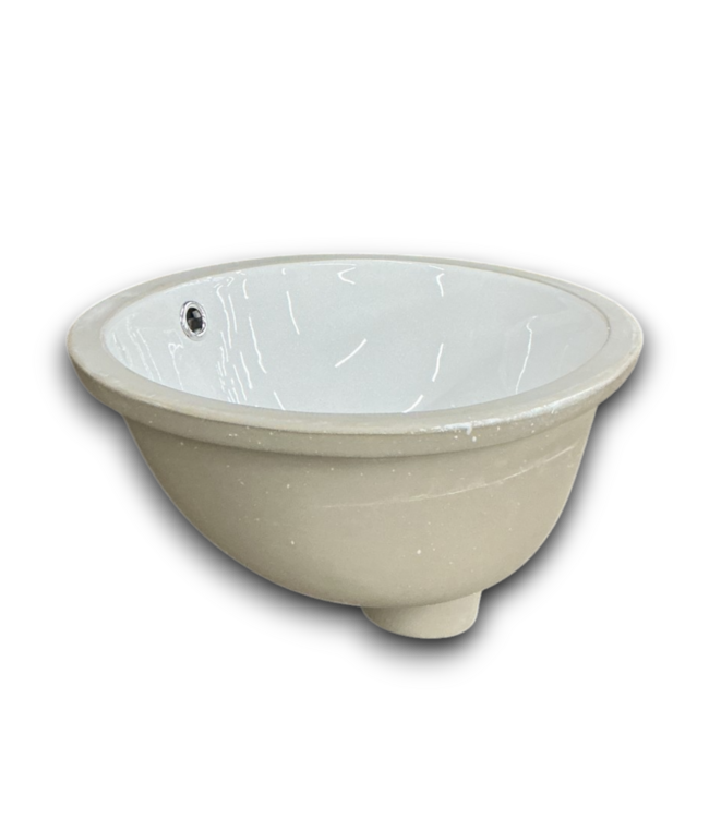 53215 White Ceramic Undermount Oval Bathroom Sink 16.5"