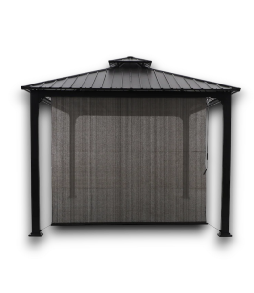 53219 Grey Gazebo Roll Up Sunshade 8' x 7.75'