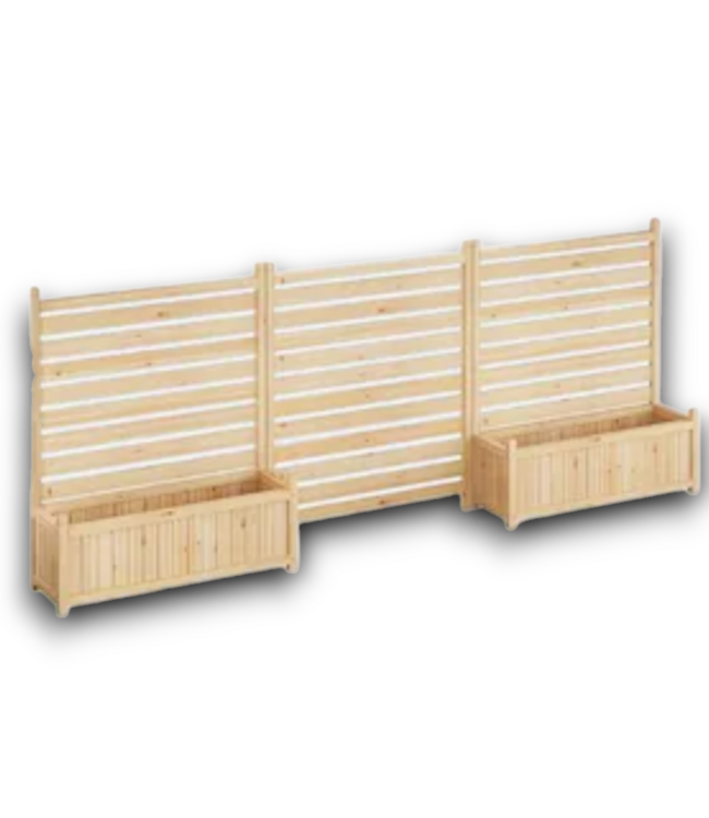 53222 3-Panel Outdoor Wooden Privacy With Planter Box