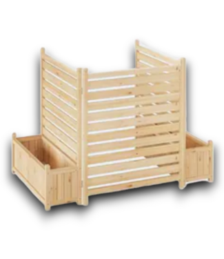 53222 3-Panel Outdoor Wooden Privacy With Planter Box