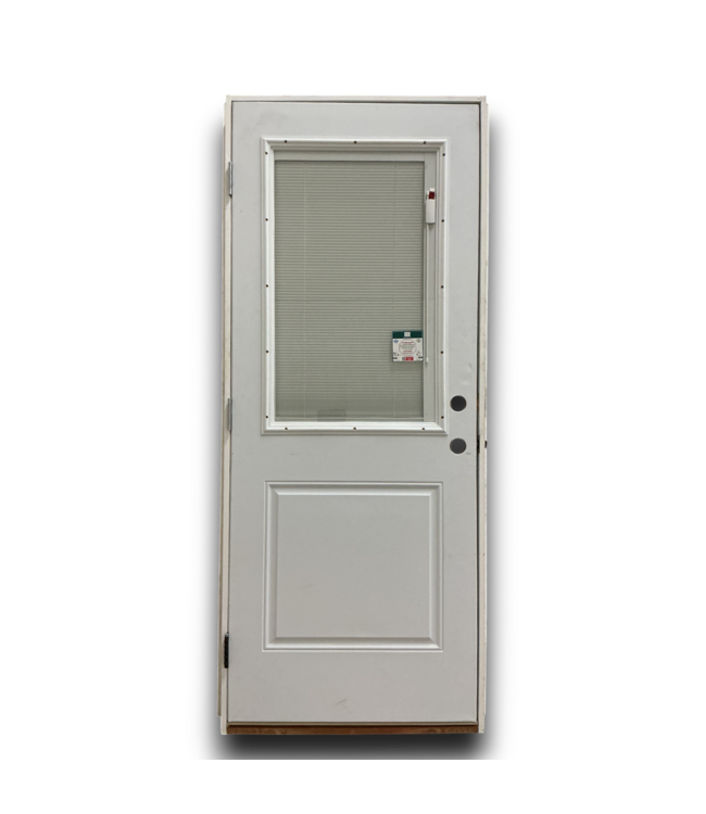 53227 1/2 Lite With Blinds Steel Prehung Exterior Door 32" x 80"